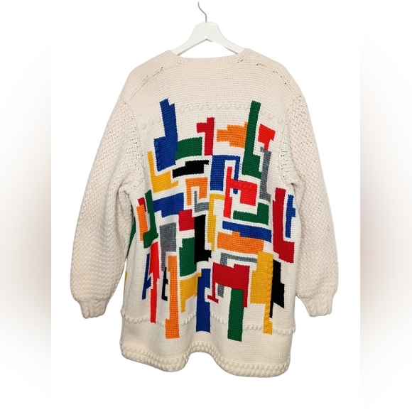 Abstract Patterned Knit Cardigan - Picture 4 of 6